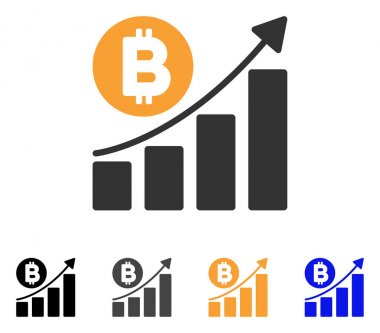 Bitcoin Bar grafik eğilim vektör simgesi