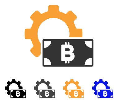 Bitcoin para çekme seçenekleri vektör simge dişli