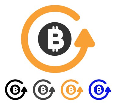 Bitcoin ters ibraz vektör simgesi