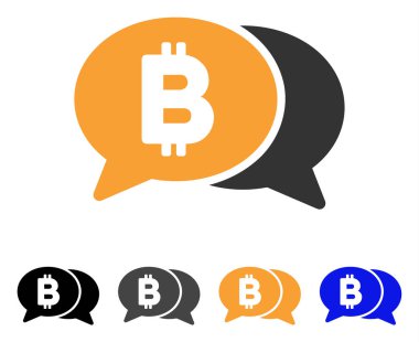 Bitcoin sohbet vektör simgesi
