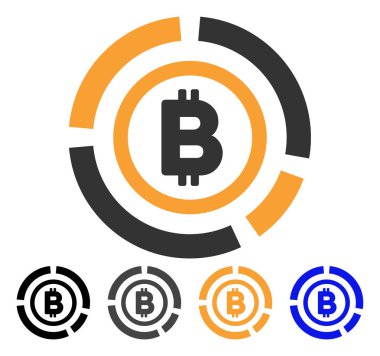 Bitcoin daire diyagram vektör simgesi