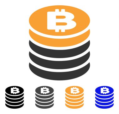 Bitcoin para yığını vektör simgesi