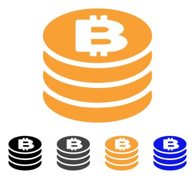 Bitcoin sikke sütun vektör simgesi