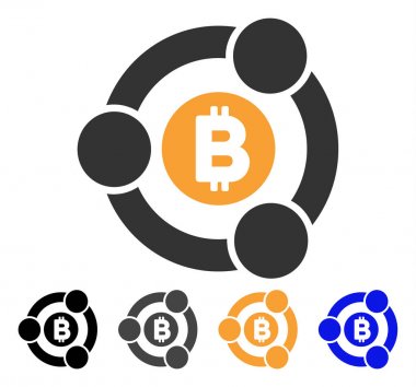 Bitcoin işbirliği vektör simgesi