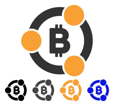 Bitcoin işbirliği vektör simgesi