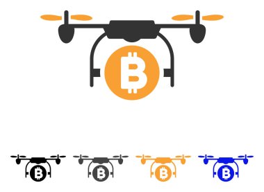 Bitcoin helikopter vektör simgesi