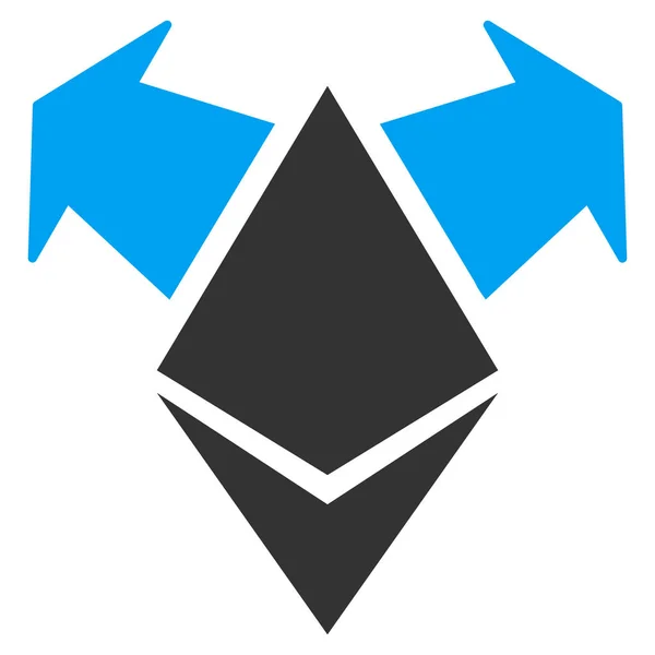 Ethereum Pasar Flechas Icono plano — Archivo Imágenes Vectoriales