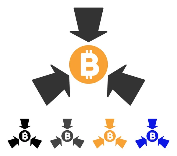 Bitcoin sammeln Pfeile Vektor-Symbol — Stockvektor