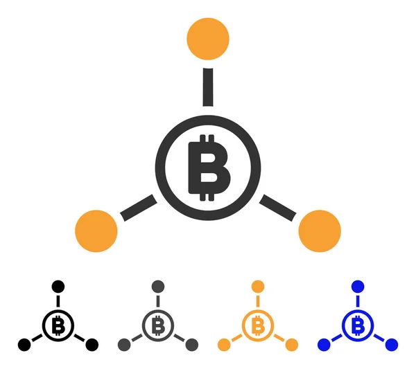 Ikon Vektor Sambungan Bitcoin - Stok Vektor