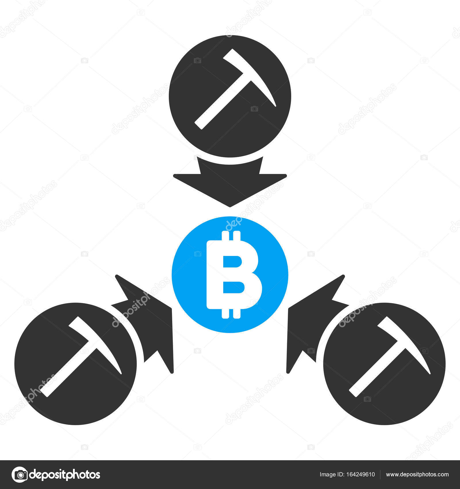 Bitcoin Mining Pool Flat Icon Stock Vector C Ahasoft 164249610 - 