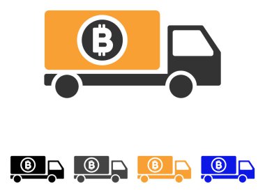 Bitcoin teslimat kamyonu vektör simgesi