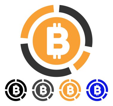 Bitcoin diyagram vektör simgesi