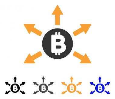 Bitcoin emisyon vektör simgesi