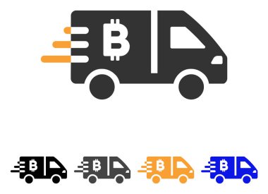 Bitcoin Express araba vektör simgesi