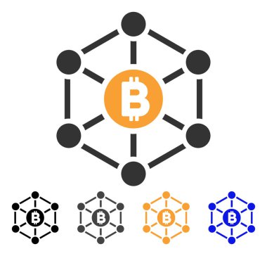 Bitcoin Finans Netwok vektör simgesi