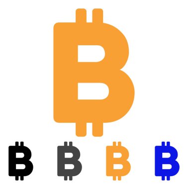 Bitcoin mektup vektör simgesi