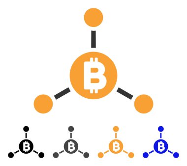 Bitcoin bağlantıları vektör simgesi