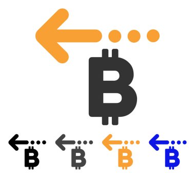 Bitcoin geri ödeme arka vektör simgesi