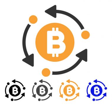 Bitcoin döndürme oklarını vektör simgesi