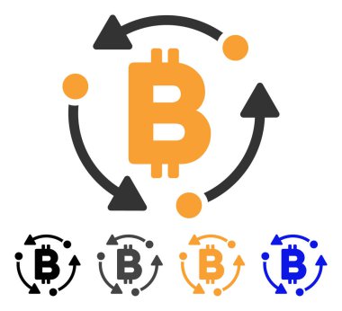 Bitcoin döndürme vektör simgesi