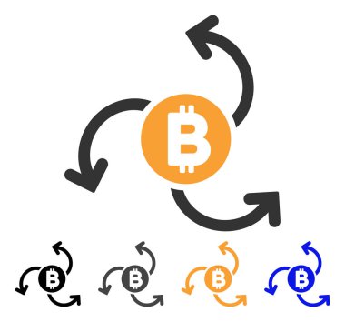 Bitcoin kaynak girdap vektör simgesi