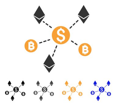 Cryptocurrency ağ vektör simgesi