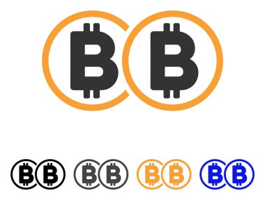 Çift Kişilik Bitcoin vektör simgesi