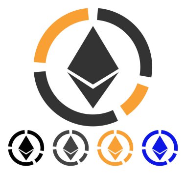 Ethereum daire diyagram vektör simgesi