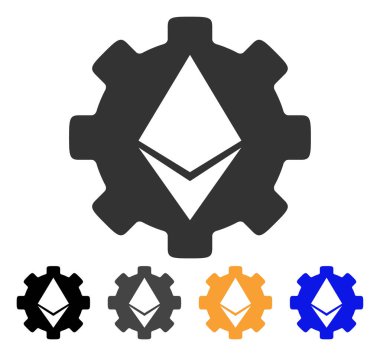 Ethereum dişli tekerlek vektör simgesi