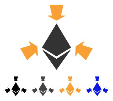 Ethereum toplamak okları vektör simgesi