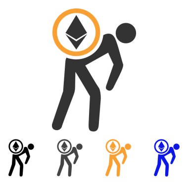 Ethereum kurye adam vektör simgesi