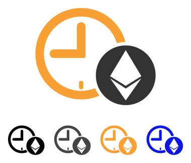 Ethereum kredi saat vektör simgesi