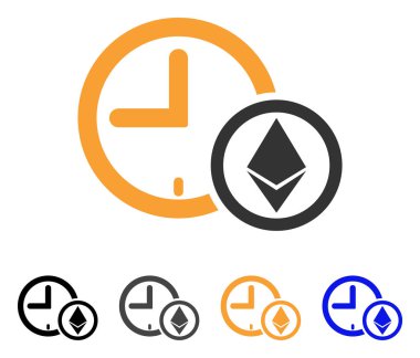 Ethereum kredi saat vektör simgesi
