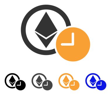 Ethereum kredi saat vektör simgesi