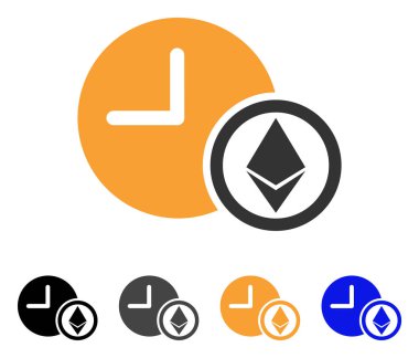 Ethereum kredi saat vektör simgesi