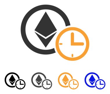 Ethereum kredi saat vektör simgesi
