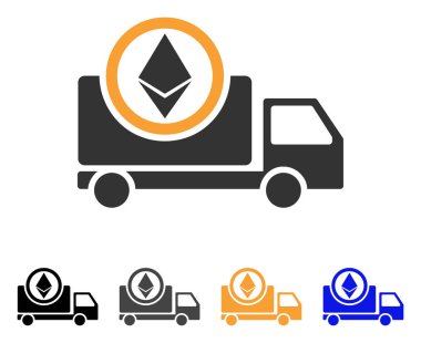 Ethereum teslimat kamyonu vektör simgesi