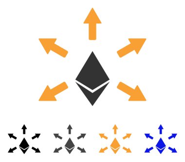 Ethereum emisyon vektör simgesi
