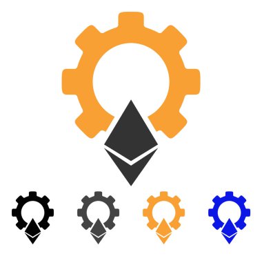 Ethereum dişli vektör simgesi