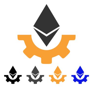 Ethereum sanayi dişli vektör simgesi
