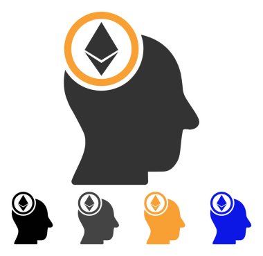 Ethereum zihin kafa vektör simgesi