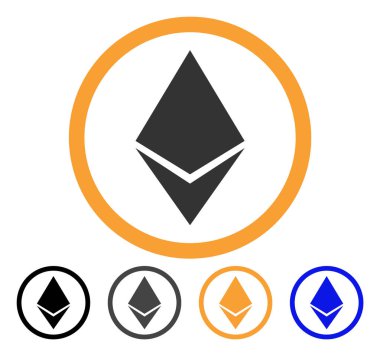 Ethereum yuvarlak vektör simgesi