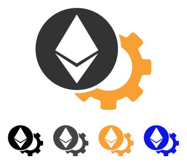 Ethereum ayarları dişli vektör simgesi