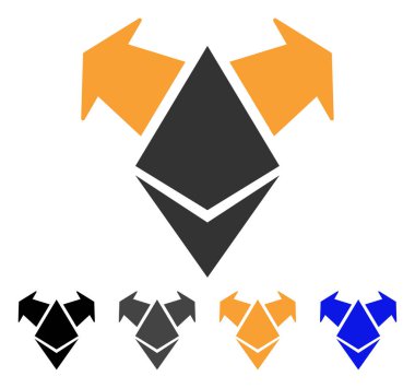 Ethereum harcamak okları vektör simgesi