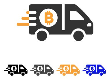 Hızlı Bitcoin teslim araba vektör simgesi