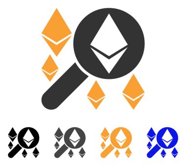 Büyüteç arama Ethereum vektör simgesi