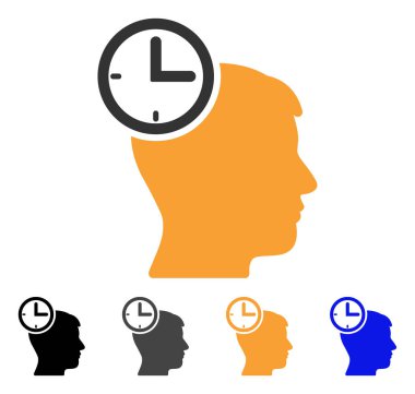 Zaman yönetimi baş vektör simgesi