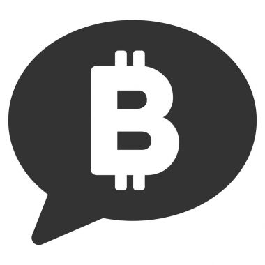 Bitcoin ileti balon düz simgesi