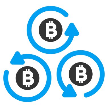 Bitcoin karıştırıcı döndürme düz simgesi