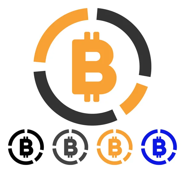 Bitcoin diagram vector pictogram — Stockvector